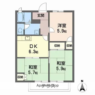 エトワールB【102号室】の間取り