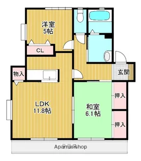 2LDKの間取り画像