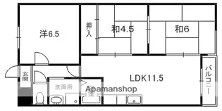 コートフラッツタナベ2号棟【2階】の間取り