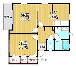 京都府城陽市平川指月【アパート】の間取り