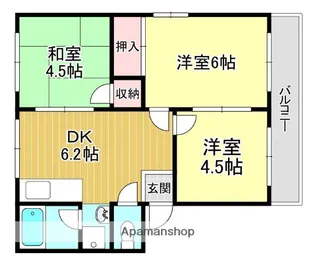コーポセラヴィA棟【2階】の間取り