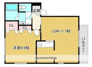 ハイツクリスタルあいりすⅡ【1階】の間取り