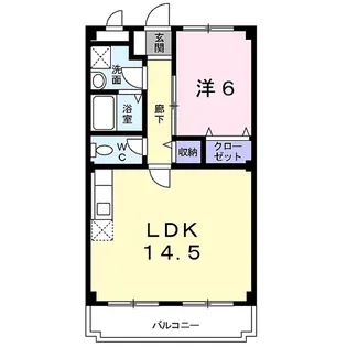 1LDKの間取り画像