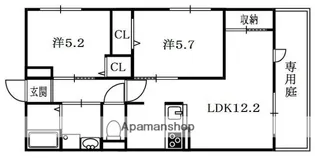 L’ETOILE(レトワール)【106号室】の間取り