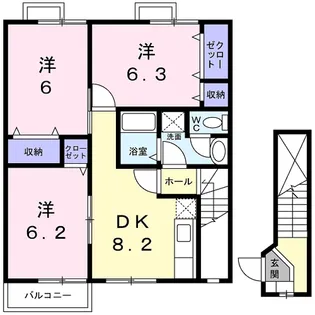 アンプルールⅠ【2階】の間取り