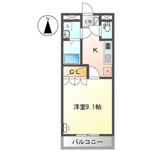 クレアリッチ【208号室】の間取り