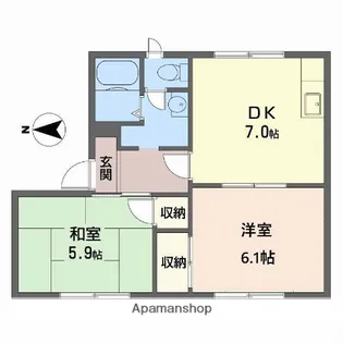 タウニィ半白【1階】の間取り