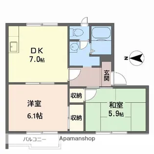 タウニィ半白【1階】の間取り