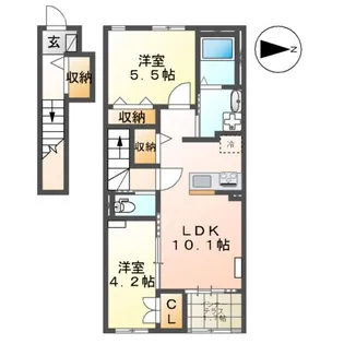 CONFORT HAMASYO【205号室】の間取り