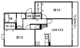 ベローチェ梅美台【202号室】の間取り