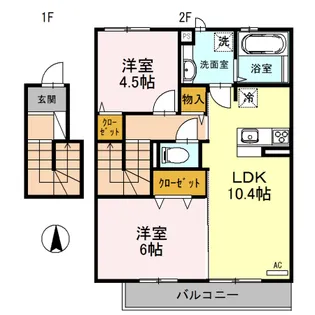 アイリス城陽【2階】の間取り