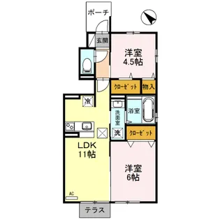 ルーナ・クレシェンテ B棟【1階】の間取り