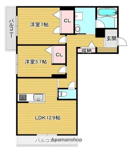 ミラーエステートイーストビル【1階】の間取り