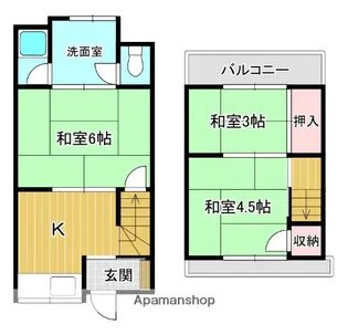 京都府宇治市小倉町南堀池【テラスハウス】の間取り