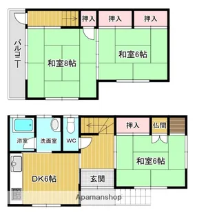 京都府城陽市枇杷庄大堀【一戸建】の間取り