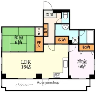 ハウスエバーグリーン【4階】の間取り