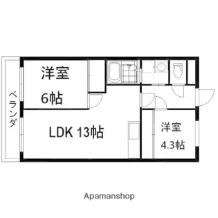 ヒルズシンメイ【603号室】の間取り