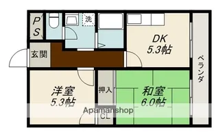 エーデルワイス木幡【107号室】の間取り