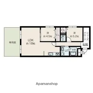 ラポート柳田【1階】の間取り
