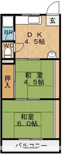 やよい荘【101号室】の間取り