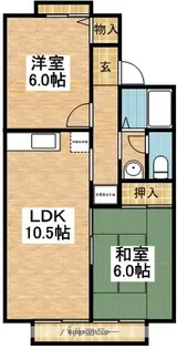 TタウンB棟【1階】の間取り