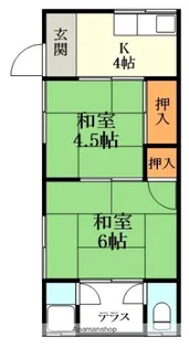 コーポ富野【1号室】の間取り