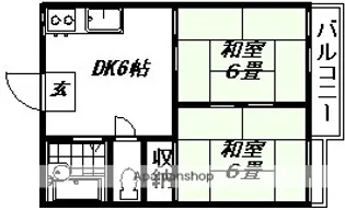 タウニーオオハタA棟【202号室】の間取り