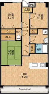 フレックス戸ノ内【2階】の間取り