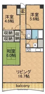 グラン・ドマーレ久津川【1階】の間取り