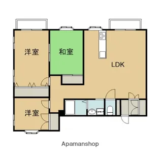 ヴィラ比叡【201号室】の間取り