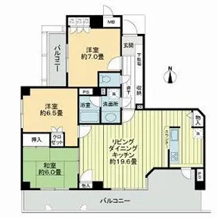 サーパス北山【6階】の間取り