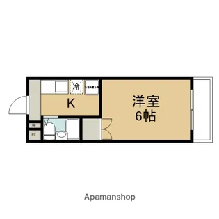 ドメーヌ南大路【201号室】の間取り