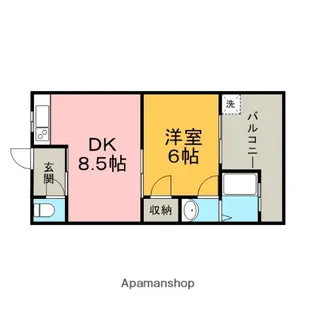 マンションニュー北山【1階】の間取り