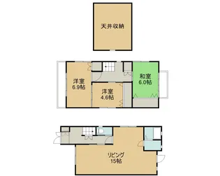 京都府京都市北区紫竹下梅ノ木町【一戸建】の間取り