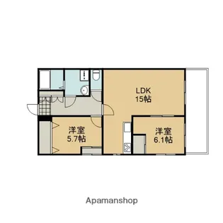 サクシード宝ヶ池【106号室】の間取り