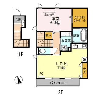 Burs wood B棟【2階】の間取り