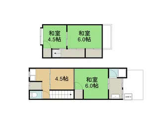 京都府京都市北区大宮南箱ノ井町【テラスハウス】の間取り
