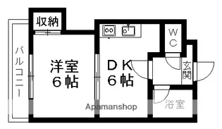 グリーンビレッジ【206号室】の間取り