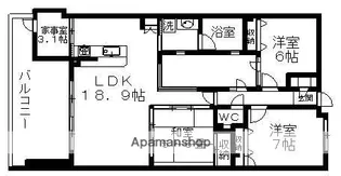 ユニーブル京都紫野【202号室】の間取り