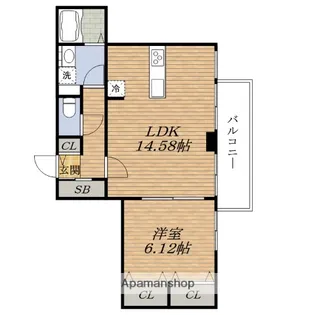 アスール江坂3RD【14階】の間取り