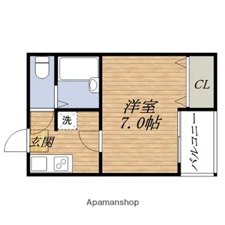 1Kの間取り画像