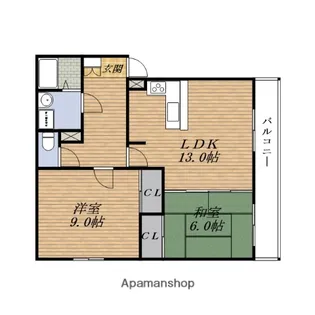 2LDKの間取り画像