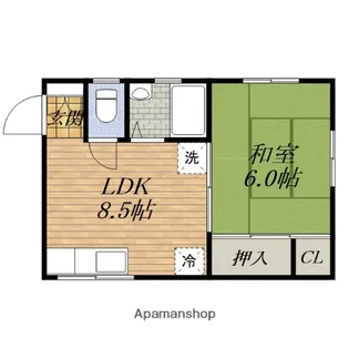 第2石田コーポ【1階】の間取り