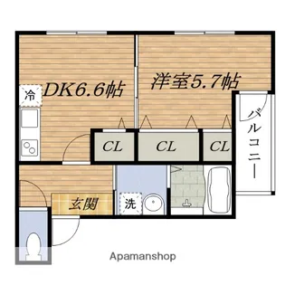 フジパレス豊新Ⅶ番館【3階】の間取り