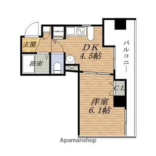 1DKの間取り画像