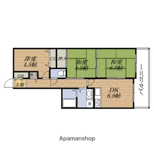カルム東淀川【3階】の間取り