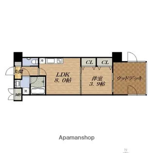 1LDKの間取り画像