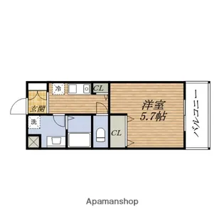 ルクール江坂【1階】の間取り