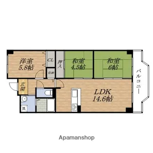 ウィステリア千里【2階】の間取り