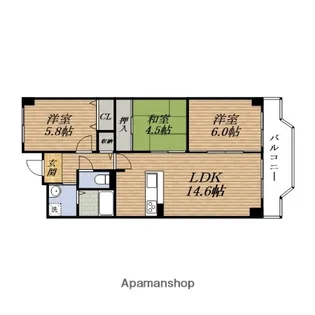 ウィステリア千里【2階】の間取り